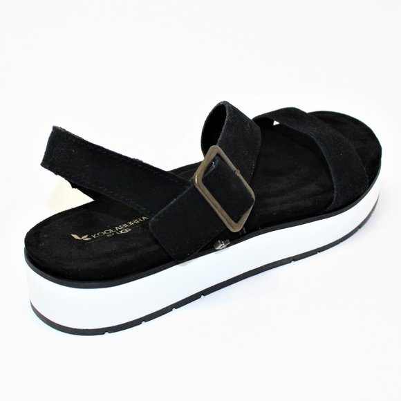 Koolaburra by UGG Buckle Sandals Platforms Black/White Women's 9 New! - Picture 5 of 12
